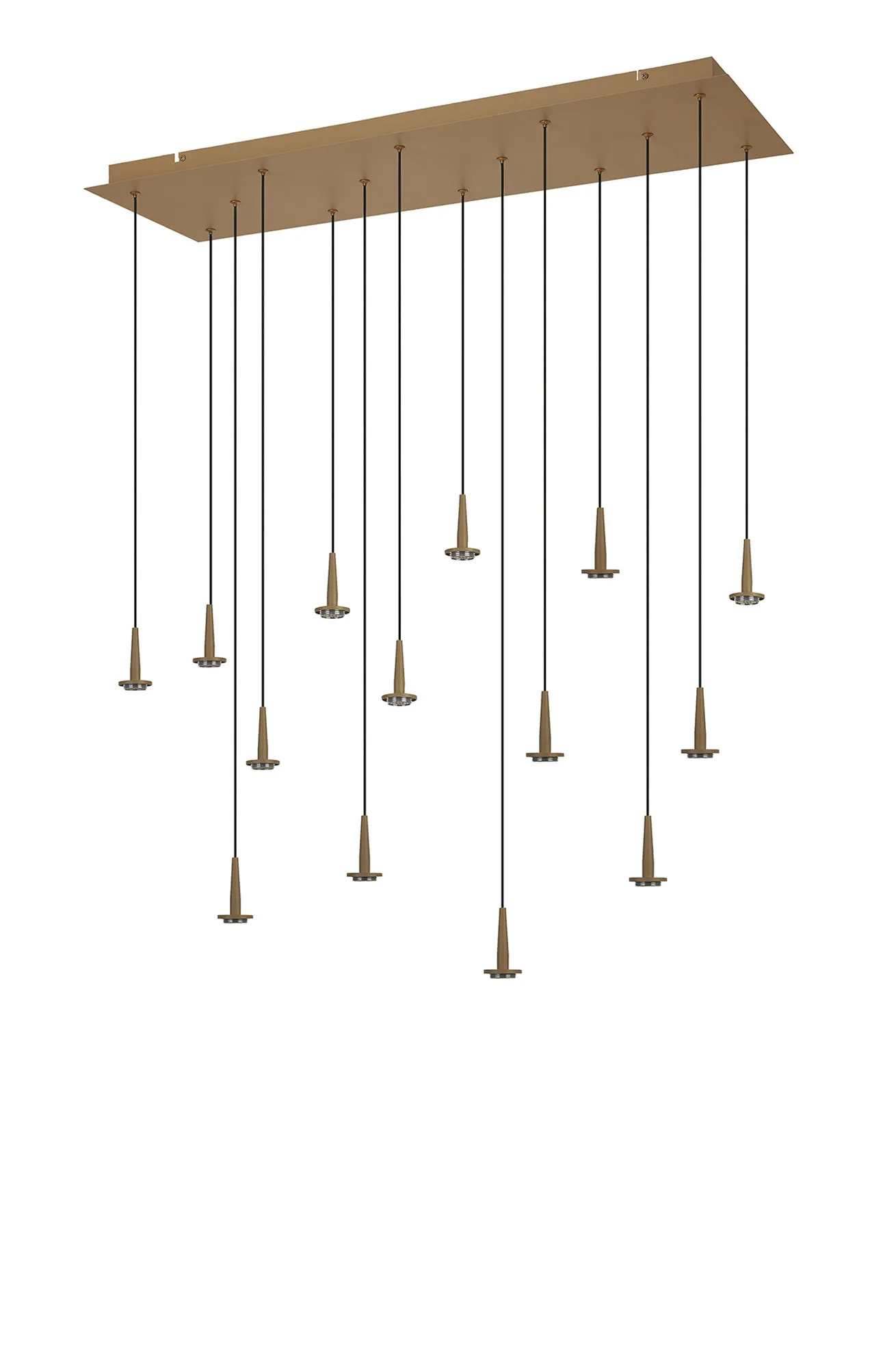 M8936  Andromeda 90 x 30cm Rectangle Pendant (FRAME ONLY) 14 x 5W LED 3000K Gold